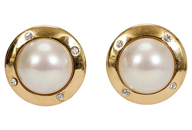 Oversize Christian Dior Pearl Earrings