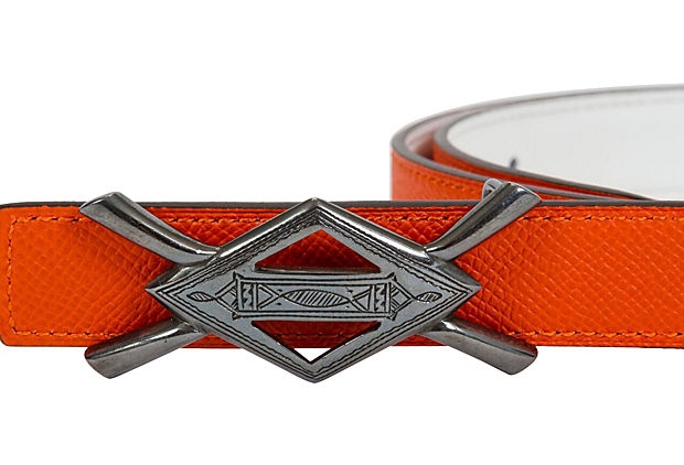 Hermès Rare Tuareg Silver Orange Belt - Vintage Lux