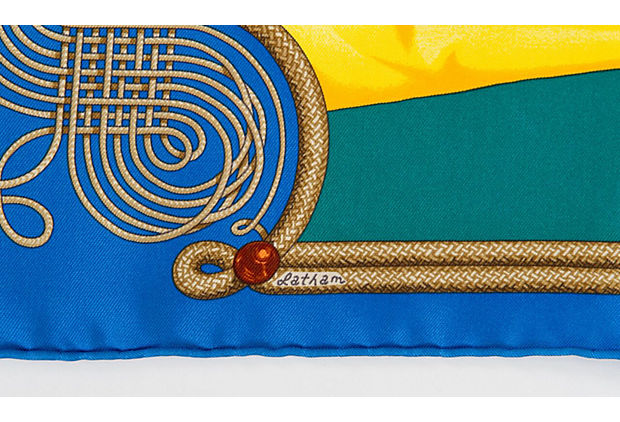 Hermès Yellow Blue Brandebourg Pouchette