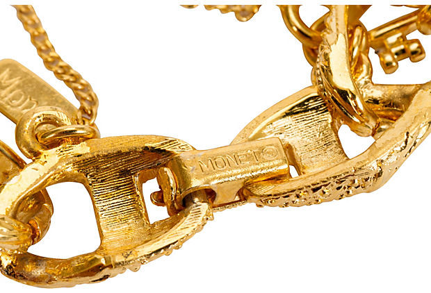 Monet 9-Charm Gold Bracelet