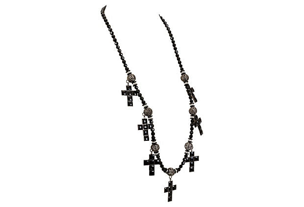 One-of-a-Kind Vrba Black Cross Necklace