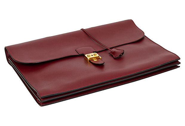 Hermes Vintage Beige Epsom PORTE-DOCUMENTS SELLIER Briefcase