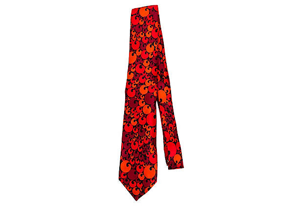 Pierre Cardin Red 100% Silk Graphic Tie