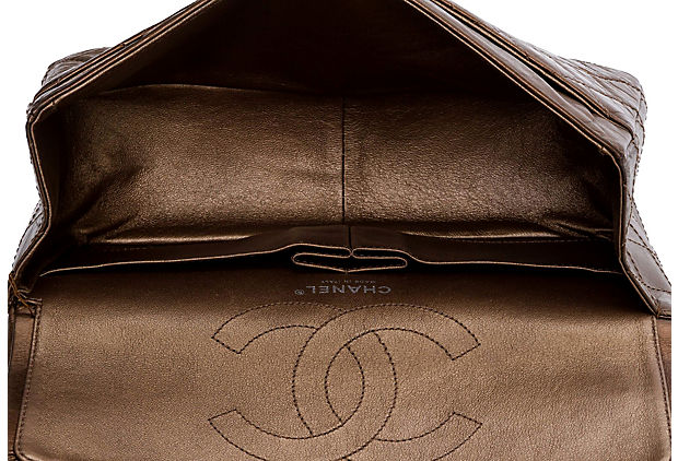 Chanel 2000s Rare Vintage Bronze Flap Bag · INTO
