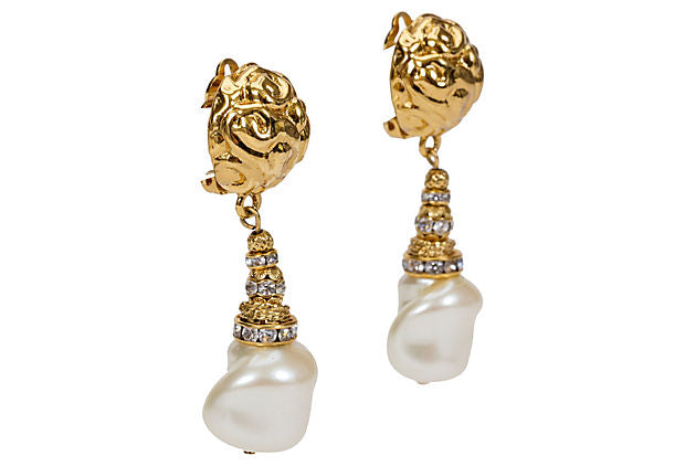 Ysl gold cheap drop earrings