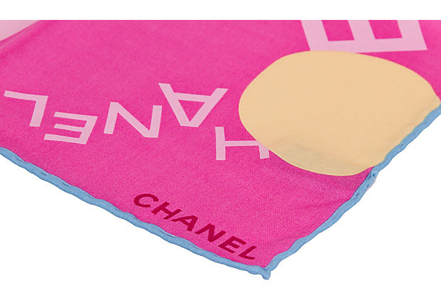 Chanel Hot Pink Logo Pocket Scarf