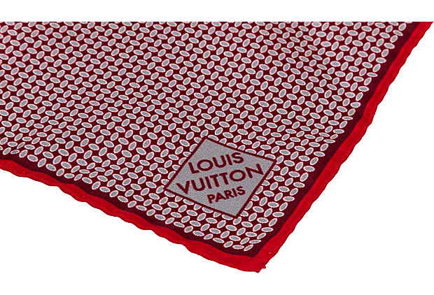 Louis Vuitton Red Silk Pocket Scarf