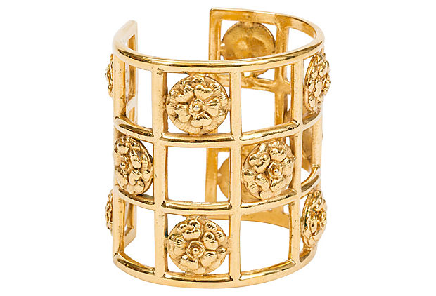Chanel Rare Camellia Cage Cuff Bracelet