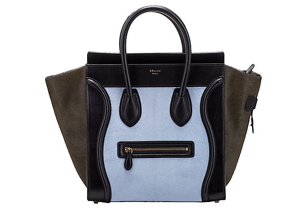Celine, Bags, Celine Mini Luggage Tricolor Handbag