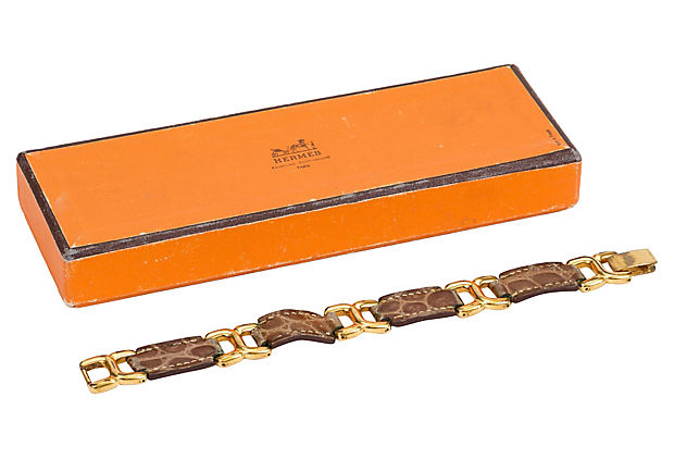 Hermès Brown Crocodile Bracelet