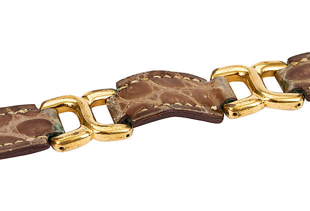 Hermès Brown Crocodile Bracelet