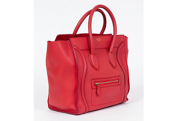 Celine Red Leather Mini Luggage Bag
