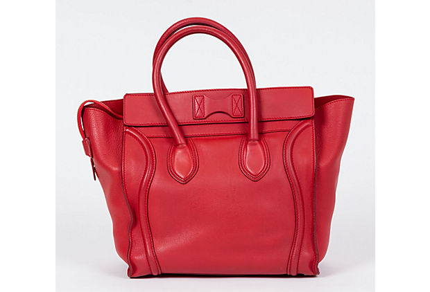 Celine Red Leather Mini Luggage Bag