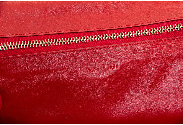 Celine Red Leather Mini Luggage Bag