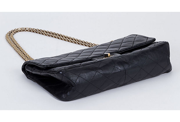 Chanel Black Reissue Gold Jumbo Flap - Vintage Lux