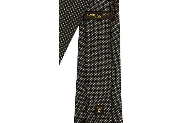Louis Vuitton Damier Gold Tie Black Silk