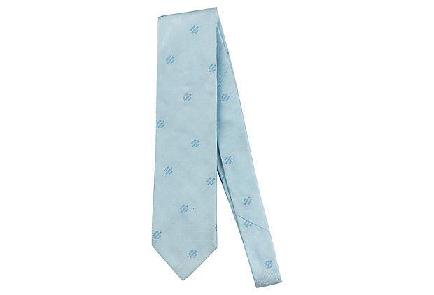 Louis Vuitton Blue Logo Embossed Tie