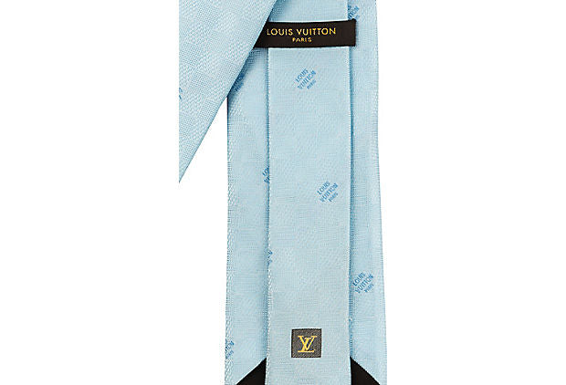 Louis Vuitton Necktie Blue Silk Monogram Dot Pattern Used Japan Fedex