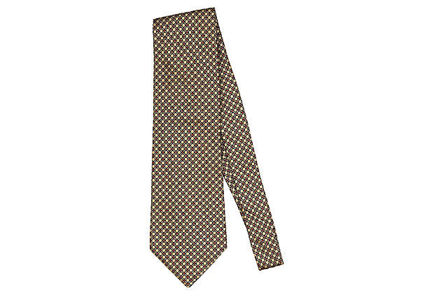 Blumarine Black & Gold Silk Tie