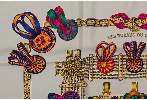 HERMES Rubans du Cheval Vintage Silk Scarf Wristlet Bag – Vintage Luxe Up