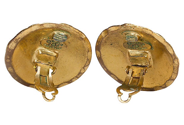 Louis Vuitton Upcycled Clip-on Earrings Gold - $65 - From Katheline