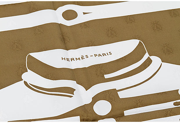 Hermès Brown & Cream Brandebourgs Scarf