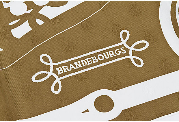 Hermès Brown & Cream Brandebourgs Scarf