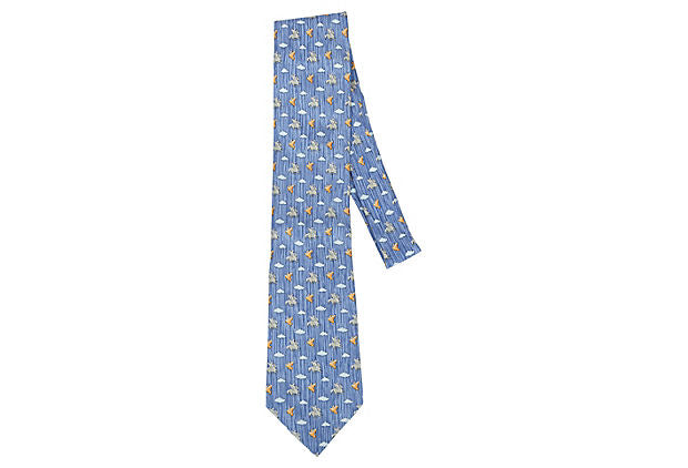 Hermès Blue Print Pegasus Tie
