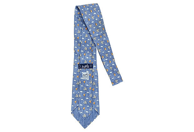 Hermès Blue Print Pegasus Tie