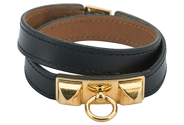 Hermès Black & Gold Double Bracelet