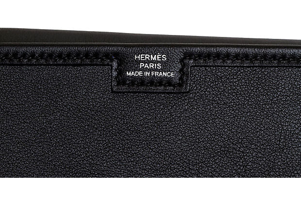 Hermes Black Epsom Jige Elan Clutch