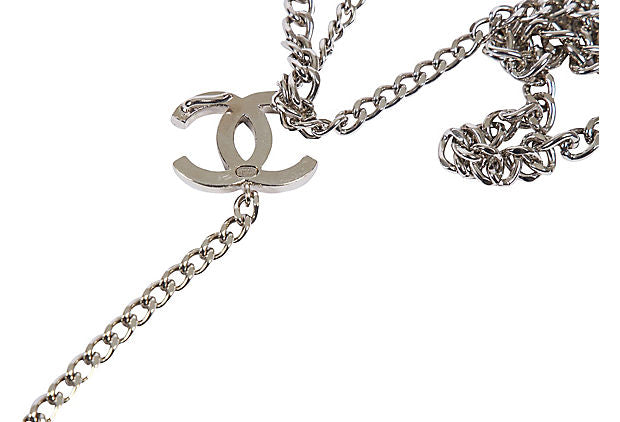 chanel chain belt silver