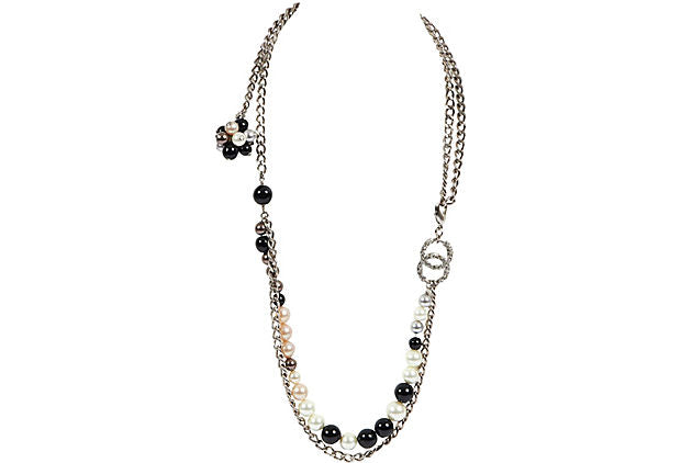 Chanel Black & White Belt/Necklace - Vintage Lux