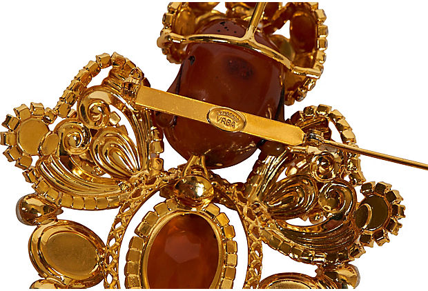 Vrba Amber/Gold Maharaja Brooch