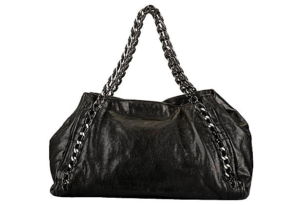 Chanel CC Crown Tote Quilted Leather Large at 1stDibs