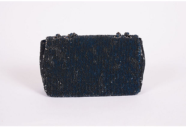 Chanel Mint Coco Cuba Sequins Bag Blue - Vintage Lux
