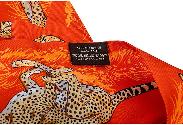 Hermes Orange Guepards Maxi Twilly Thin