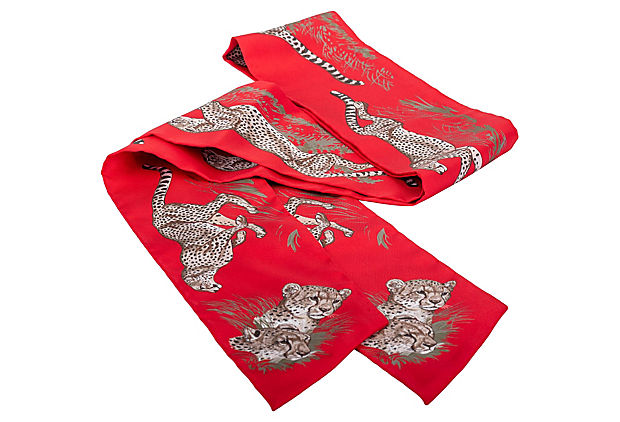 Hermes Red Guepards Maxi Twilly Thin BNB