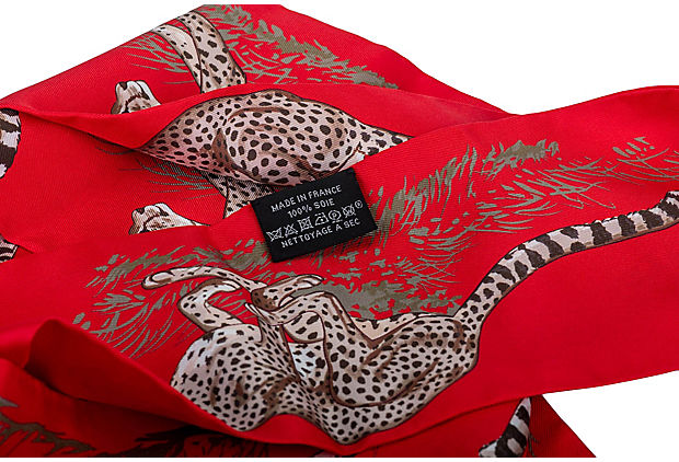 Hermes Red Guepards Maxi Twilly Thin BNB