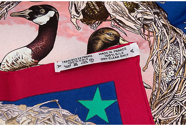 Hermès Blue Texas Wildlife Silk Scarf