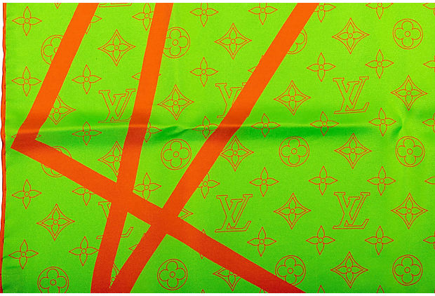 Neon Green Louis Vuitton Scarf Pattern