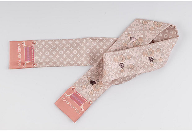 New Vuitton Pink Dogs Monogram Silk Twil
