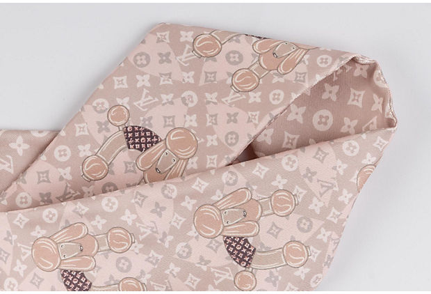 New Vuitton Pink Dogs Monogram Silk Twil
