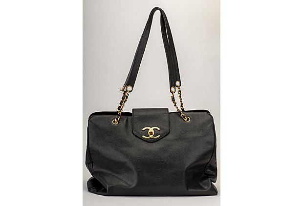Chanel Black Caviar Supermodel Weekender