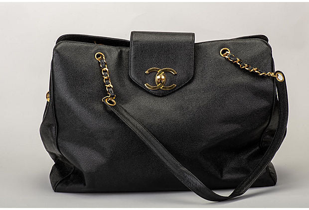 Chanel Black Caviar Supermodel Weekender