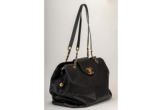 Chanel Black Caviar Supermodel Weekender