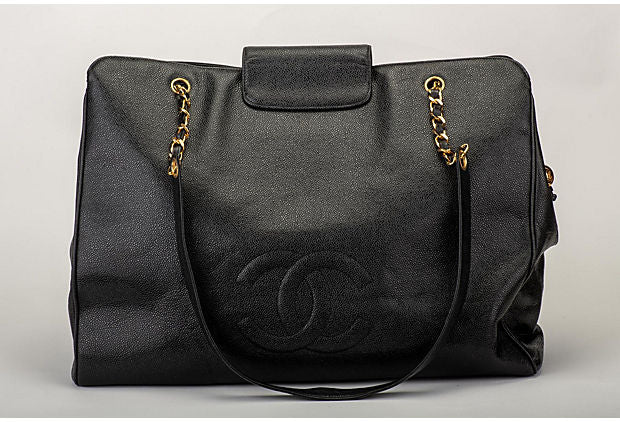 Chanel Black Caviar Supermodel Weekender