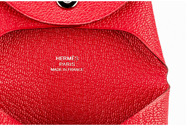 Hermès Rouge Pivoine Chevre Coin Case BN