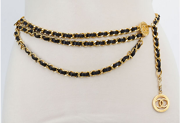 Chanel Triple Strand Leather Coin Belt