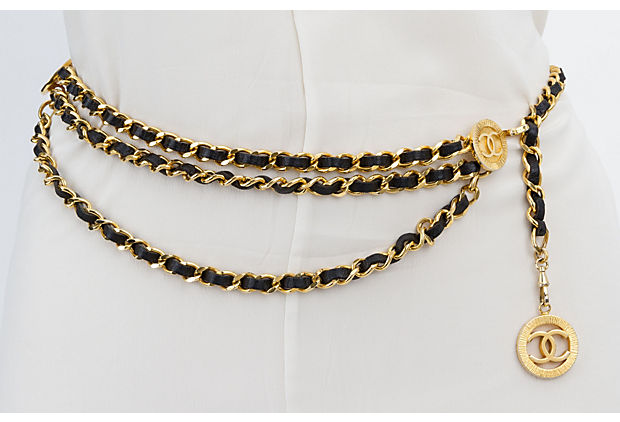Chanel Triple Strand Leather Coin Belt